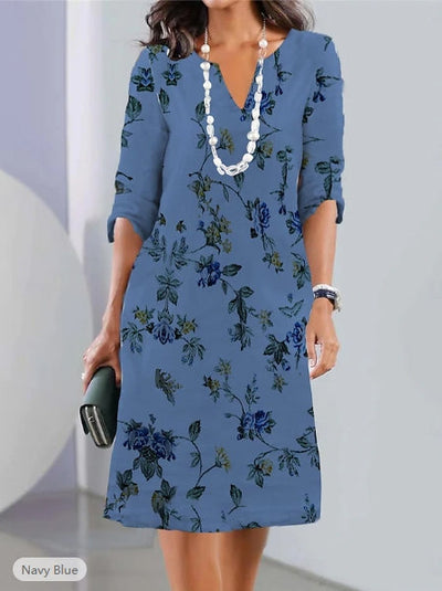 Doppelte tunika | kleid mit blumenmuster