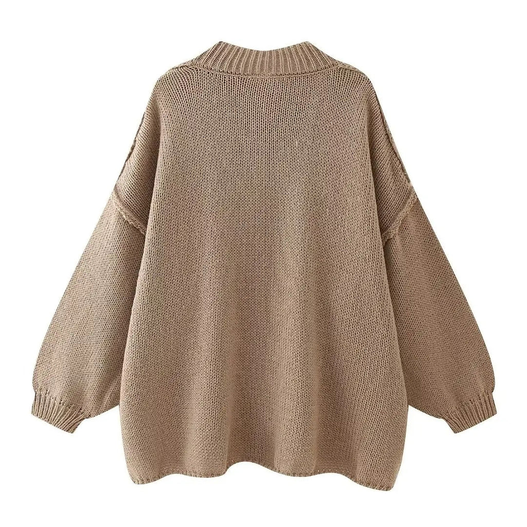 Abigail - Oversized Cardigan mit Knopfverschluss und weiten Ärmeln