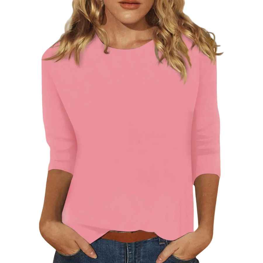 Damen - Langarm-Shirt mit Rundhalsausschnitt und bequemer Passform