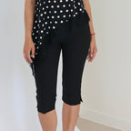 Damen Capri-Hose aus Spandex-Nylon-Mix | Hohe Taille & Enganliegender Stretch-Schnitt | Knielange Hose mit Seitenschlitzen für Freizeit & Abend | Schmid