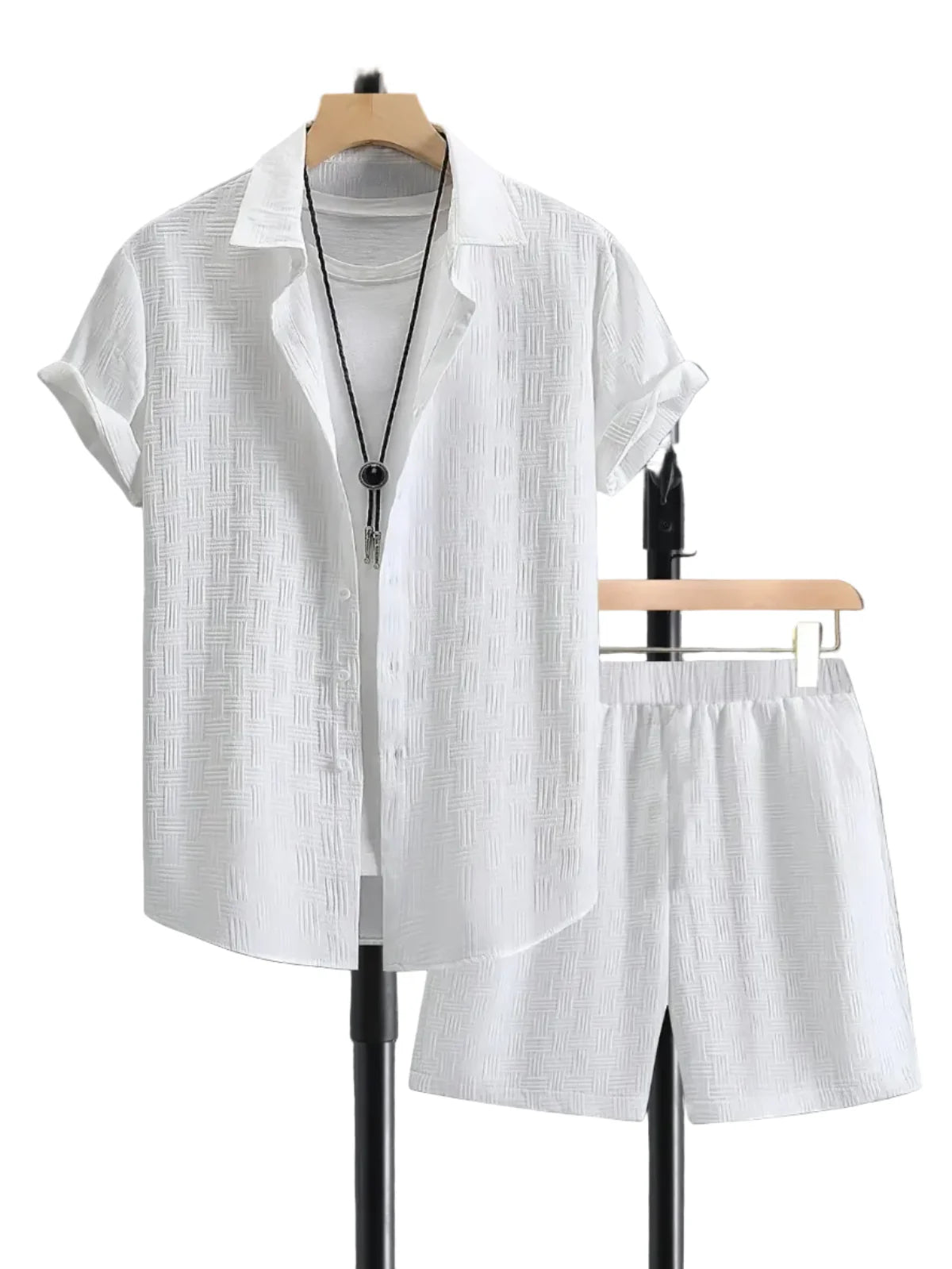 Herren Zweiteiliges Set | Reguläre Passform Hemd und Hose | Alltag und Smart Casual Anlässe | Schmid