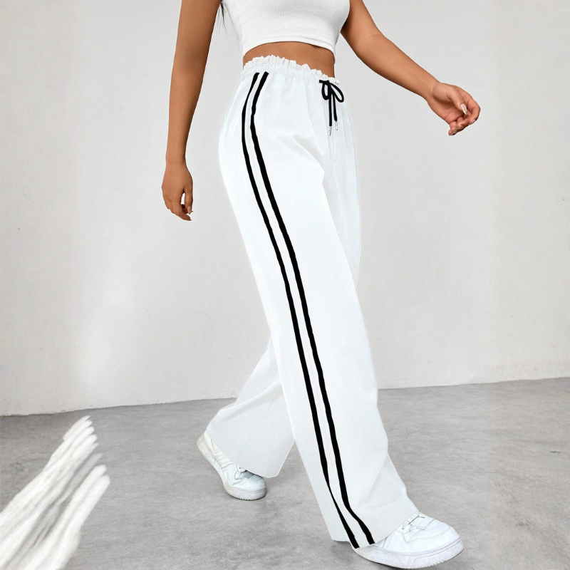 Damenhose | Weite Hose mit Kordelzug | Reguläre Freizeithose für den Alltag | Schmid