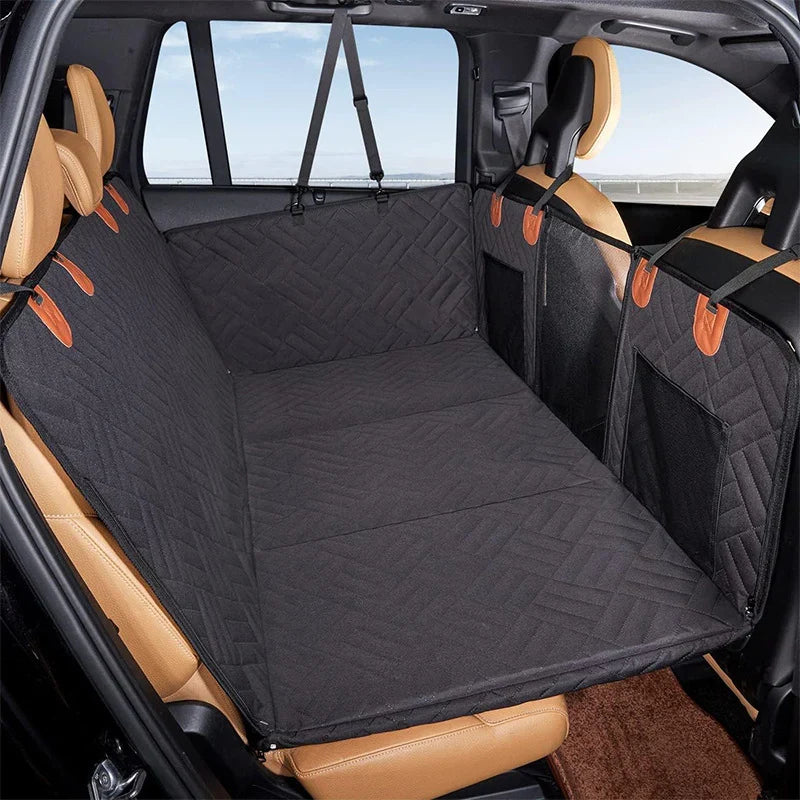 Autositzbezug für Hunde mit Harter Unterlage | Wasserdichter Rücksitzschutz mit Rutschhemmendem Design | Reisen mit Haustieren | Schmid
