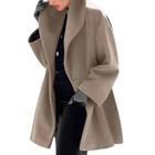 Elegante Damen‑Uldfracke – Mit lockerer Passform und hohem Kragen