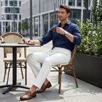 Herrenhose | Slim Fit Hose mit Verstellbarem Bund | Freizeithose für Alltag und Beruf | Schmid