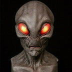 Alien Kopfmaske aus Latex für Halloween und Cosplay | Handbemalte Vollkopfmaske mit Belüftungsöffnungen | Schmid