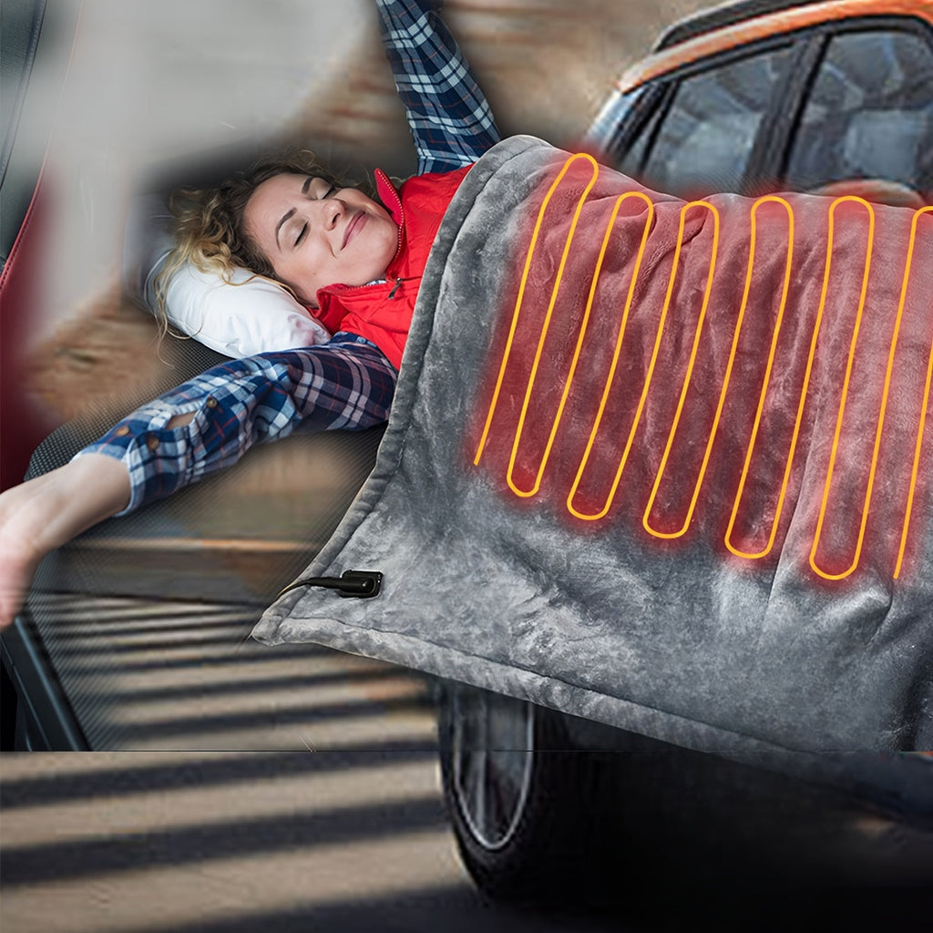 Elektrische Heizdecke 12V | Polyester-Flanell & 72W Leistung | Fahrzeug-Heizdecke mit Überhitzungsschutz | Schmid