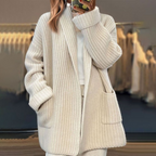 Damen Strickjacke aus Baumwolle | Langarm Strickjacke mit Seitentaschen | Alltag und Freizeit | Schmid
