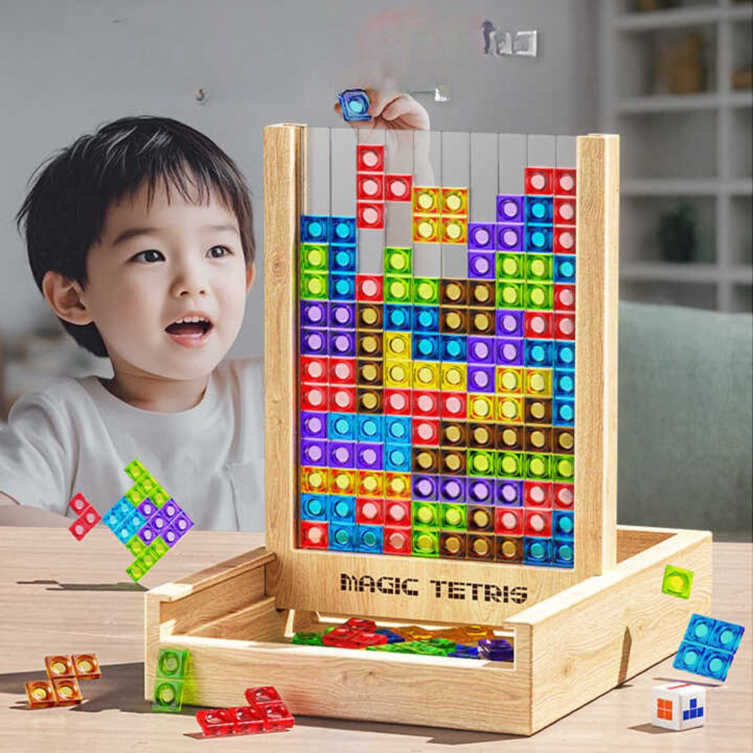 Ecoblock tetris board | nachhaltiges holzpuzzle für kinder & erwachsene
