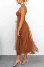 Damen Maxikleid aus Chiffon – ärmellos, Träger, Knöchellang