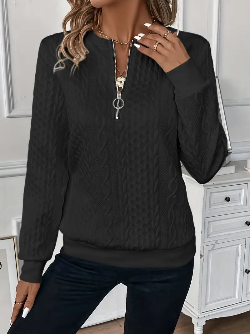 Amy - Sweater mit Reißverschluss und Stehkragen