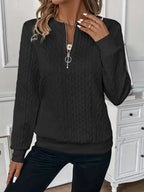 Amy - Sweater mit Reißverschluss und Stehkragen
