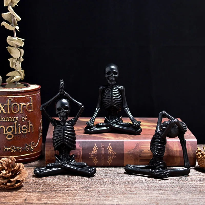Halloween Skelett Figurine aus Resin | Dekorative Skelettfigur für Tisch und Regal | Saisonale Halloween Dekoration | Schmid