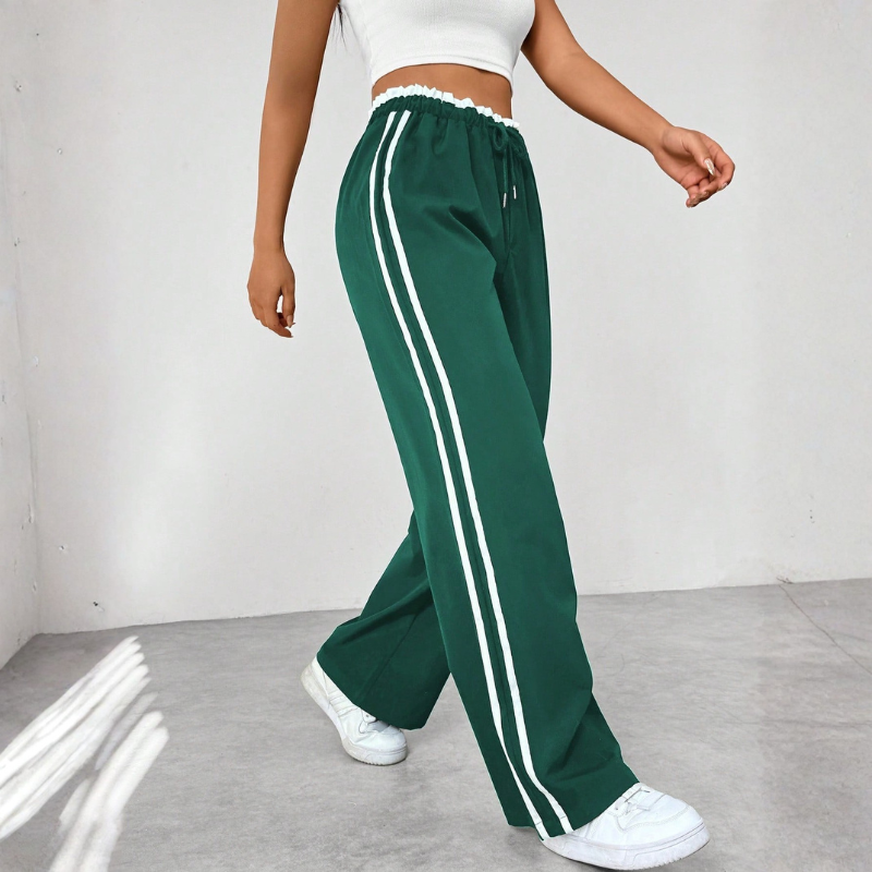 Damenhose | Weite Hose mit Kordelzug | Reguläre Freizeithose für den Alltag | Schmid