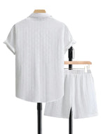 Herren Zweiteiliges Set | Reguläre Passform Hemd und Hose | Alltag und Smart Casual Anlässe | Schmid