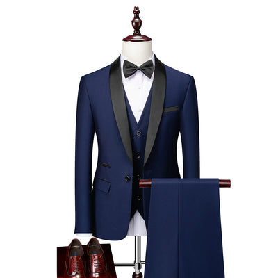 3-teiliges slim fit | anzug-set für herren
