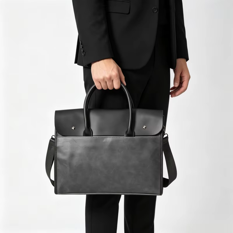 Aktentasche aus Leder | Business Tasche mit Abnehmbarem Schulterriemen und Mehreren Fächern | Arbeit und Reisen | Schmid