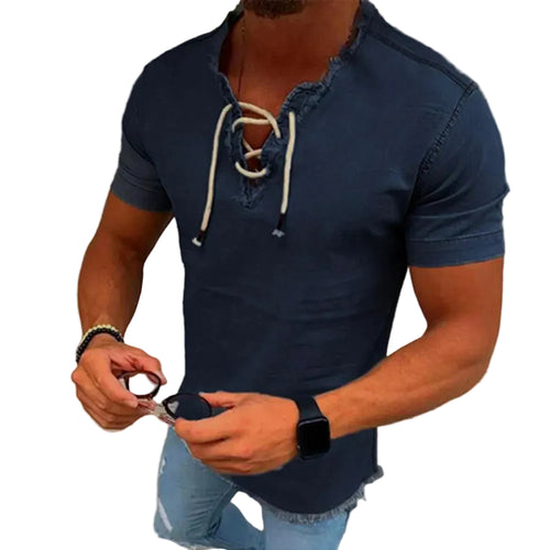 Aksel - Herren Kurzarmhemd mit Kordelzugverschluss