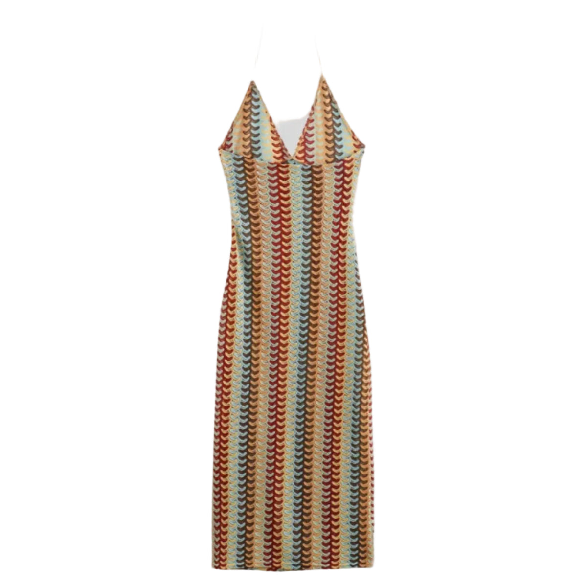 Damen Maxikleid aus Polyester | Ärmelloses V-Ausschnitt Kleid | Leichter Stil für Alltag und Sommer | Schmid