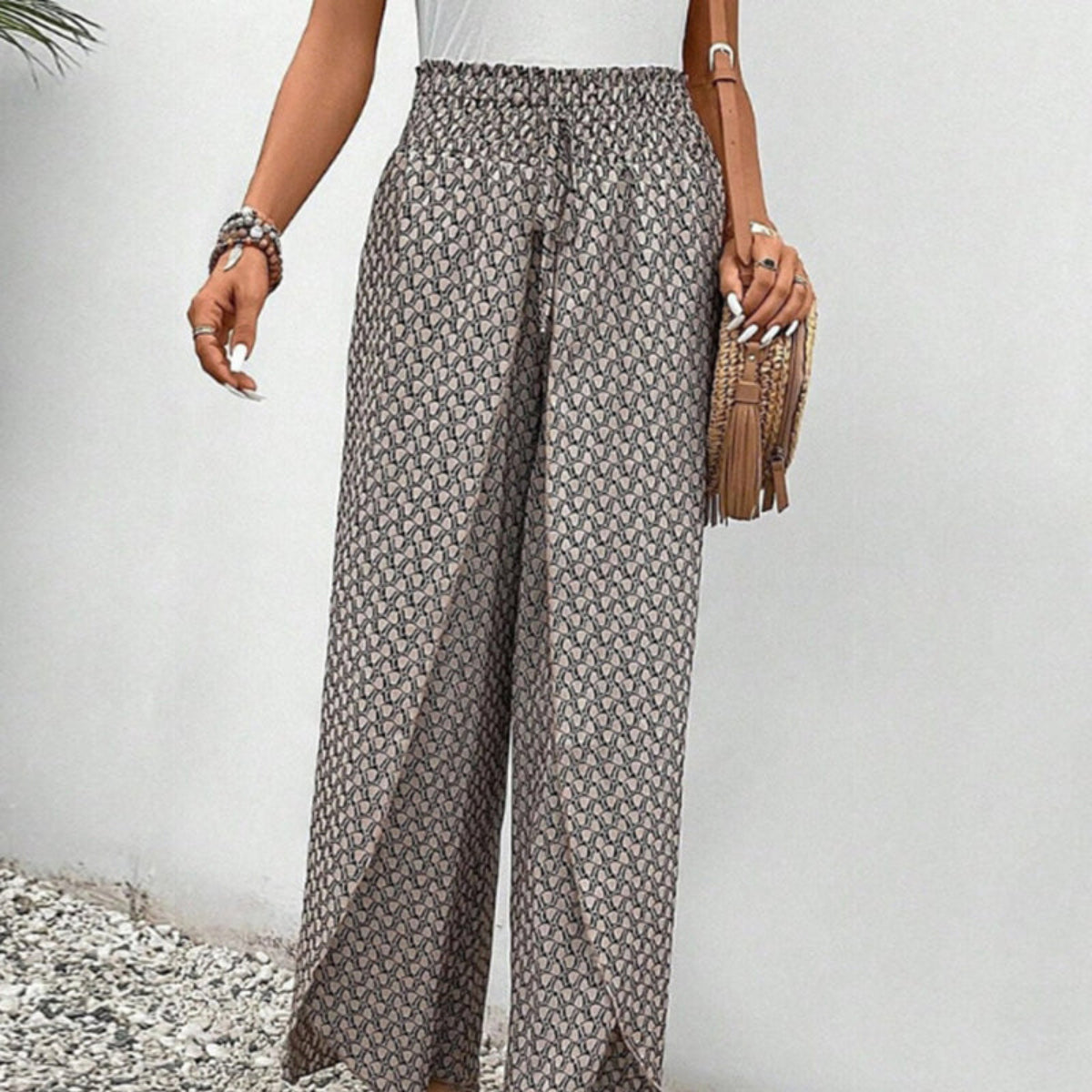 Sapphira - Hosen Hochtaillierte Damenhosen mit Geometrischem Muster