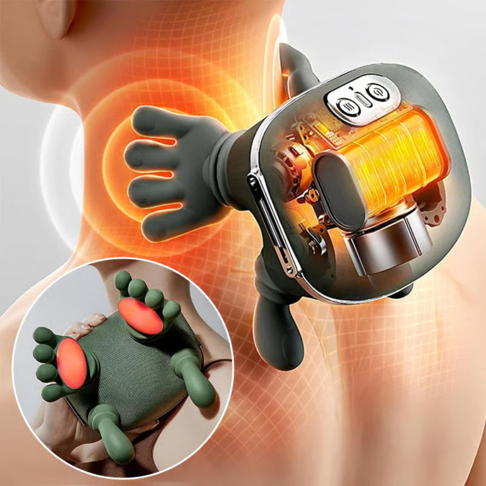 Wiederaufladbares Massagegerät | Vibration, Druck & Wärmefunktion | USB-C-Massagegerät für Nacken, Rücken, Arme & Beine | Schmid