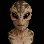 Alien Kopfmaske aus Latex für Halloween und Cosplay | Handbemalte Vollkopfmaske mit Belüftungsöffnungen | Schmid
