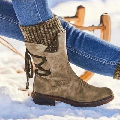 Premium | wasserdichte stiefel mit reißverschluss bis zur mitte der wade