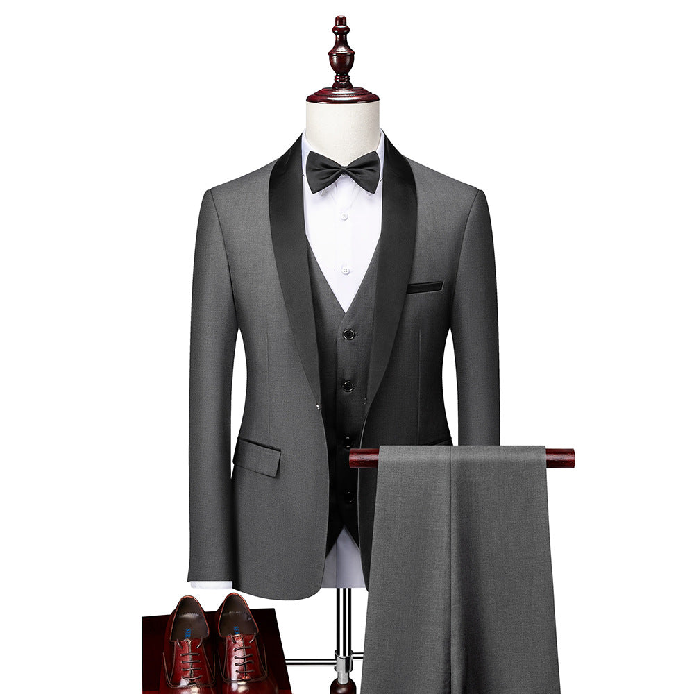 3-teiliges slim fit | anzug-set für herren