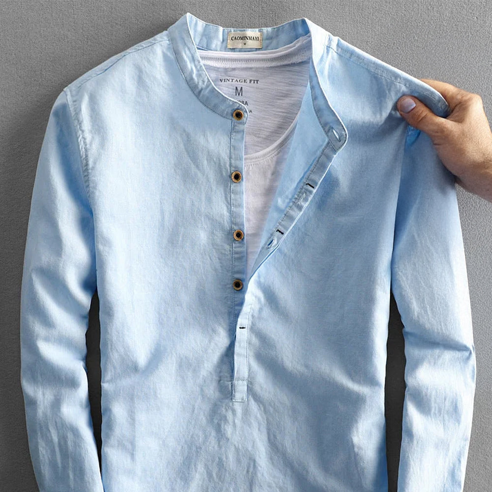 Corden Leinen‑Look Hemd – Herren Langarmhemd