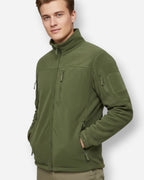 Herren Fleecejacke | Hoher Kragen & Durchgehender Reißverschluss | Klassische Jacke mit Reißverschlusstaschen für Outdoor | Schmid