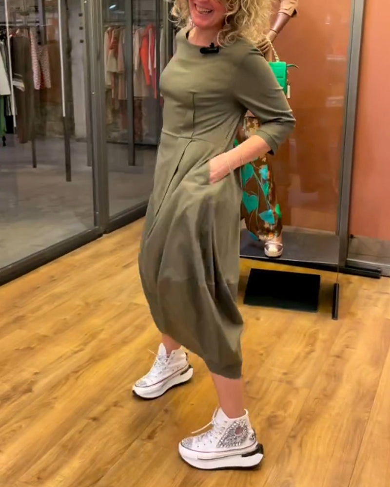Grace | olivegrünes strickkleid