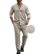Herren Leinen Sommeranzug | Zweiteiliges Set mit Kurzarmhemd und Shorts | Urlaub und Alltag | Schmid