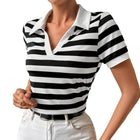 Julia - Gestreiftes T-Shirt mit kurzen Ärmeln – Damen T-Shirt
