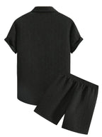 Herren Zweiteiliges Set | Reguläre Passform Hemd und Hose | Alltag und Smart Casual Anlässe | Schmid