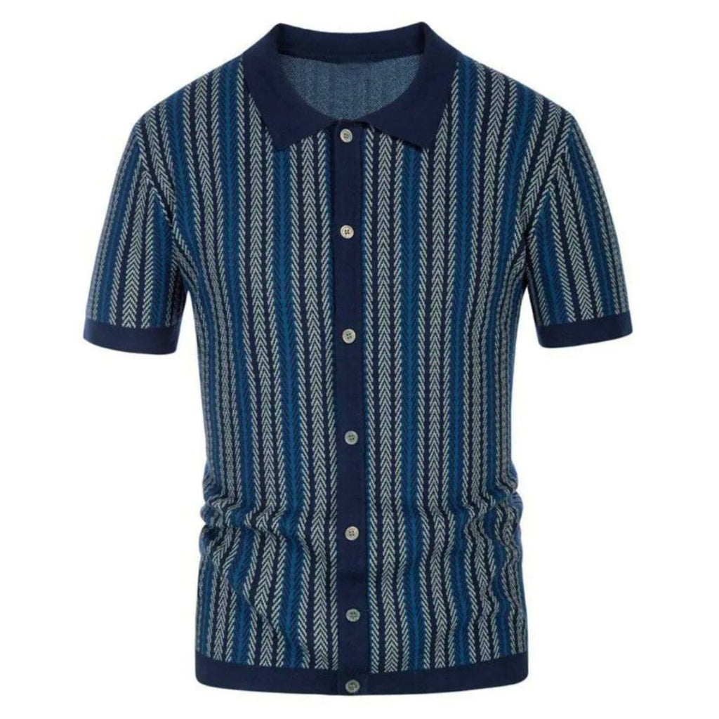 Herren Polo I Polyester | Regular Fit Polo Mit Chevronmuster Und Knopfleiste | Sommergebrauch | Schmid