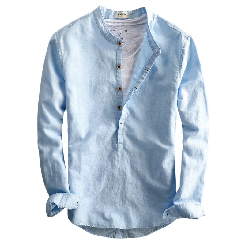Corden Leinen‑Look Hemd – Herren Langarmhemd