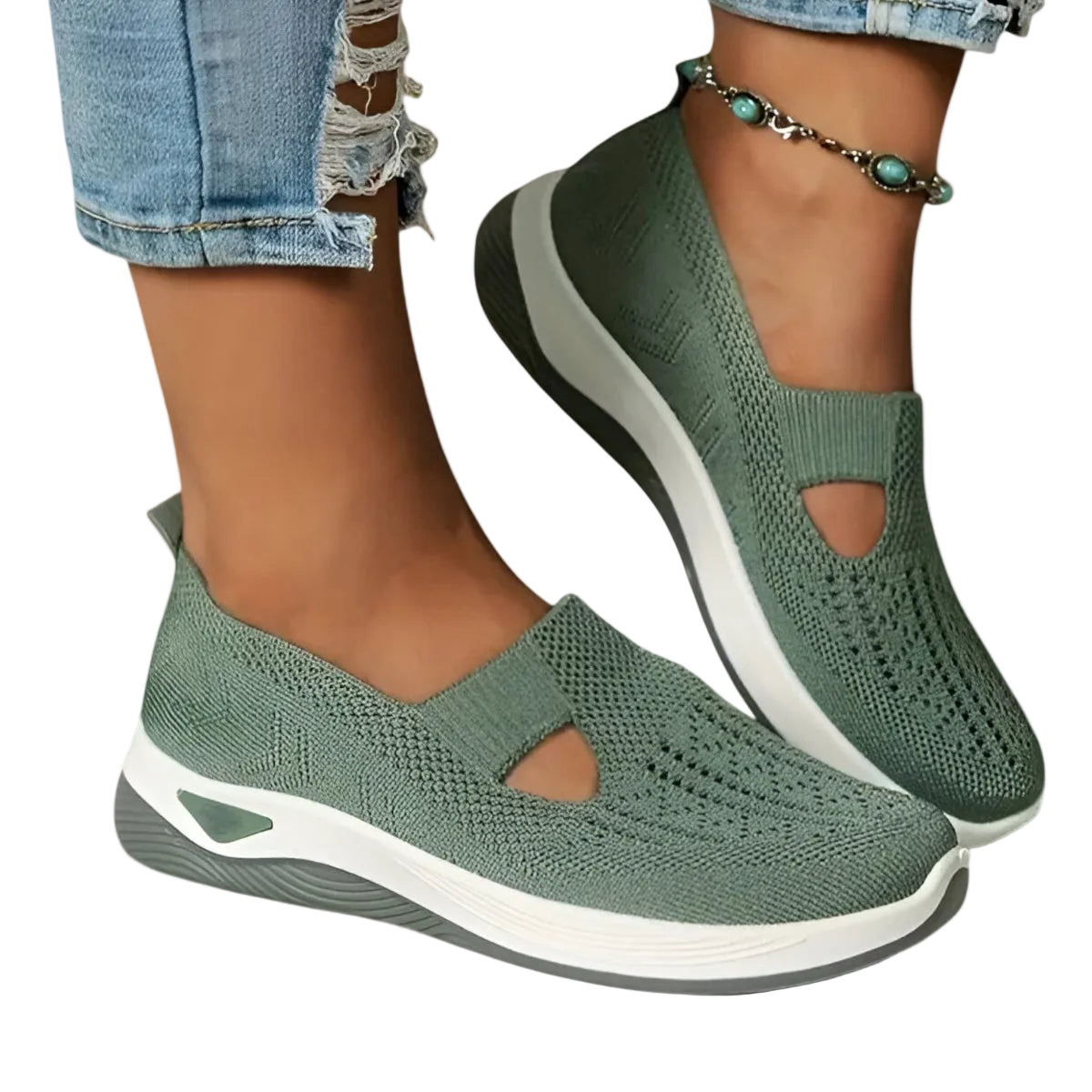 Damen Freizeitschuhe – Flach, Schnürung/Slip-on, Einfarbig