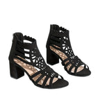 Nicolasa - High Heels mit Blockabsatz und Cut-Out Design