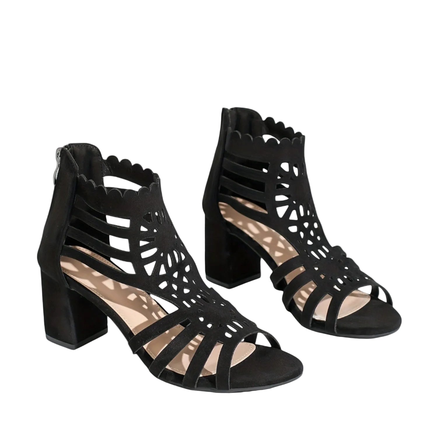 Nicolasa - High Heels mit Blockabsatz und Cut-Out Design