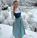 Damen Dirndl Kleid aus Baumwollmischung | Trachtenkleid mit Schürze und Volksmuster | Für Festivals und Kulturveranstaltungen | Schmid