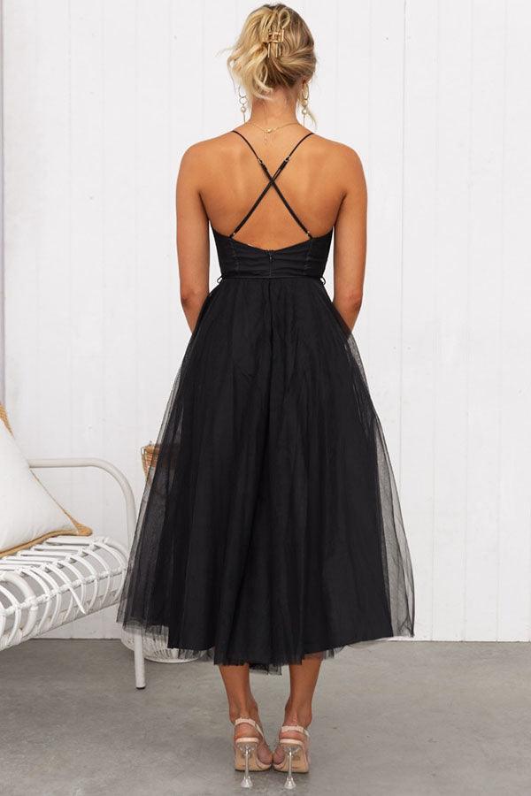 Damen Maxikleid aus Chiffon – ärmellos, Träger, Knöchellang
