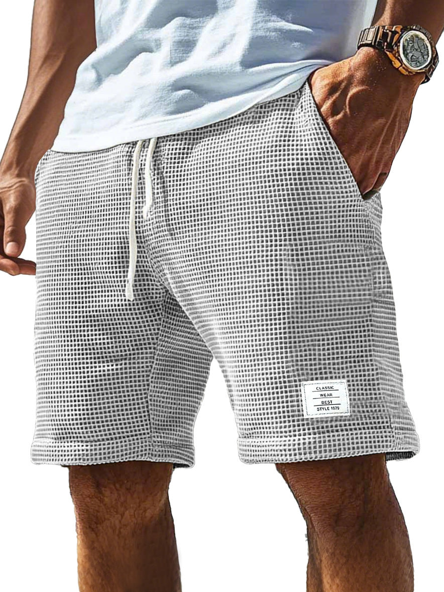Komfortable Shorts mit Waffel-Logo und Kordelzug für Herren