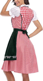 Damen Dirndl Set aus Mischgewebe | Reguläre Passform Trachtenkleidung | Schnüroberteil mit Schürze für Oktoberfest & Themenfeiern | Schmid