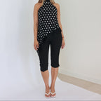 Damen Capri-Hose aus Spandex-Nylon-Mix | Hohe Taille & Enganliegender Stretch-Schnitt | Knielange Hose mit Seitenschlitzen für Freizeit & Abend | Schmid