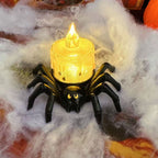 Halloween Spinnen Kerzenhalter aus Kunststoff | Freistehendes Deko Ornament | Tischdekoration für Saisonale Halloween Displays | Schmid