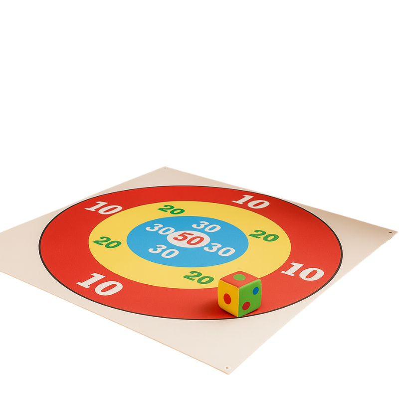 Zielwurfspiel-Set – Zielbrett mit 10 Sitzsäcken