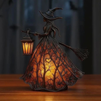 Halloween Troll LED Dekoration aus Resin | Geprägte Zierfigur mit Beleuchtung | Tischornament für Saisonale Halloween Dekoration | Schmid
