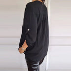 Damen Patchwork Oberteil aus Polyester | Stehkragen mit Dreiviertelärmeln | Freizeit Pullover mit Pailletten Details | Schmid