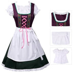 Damen Dirndl Kleid aus Textilmaterial | Reguläre Passform mit Schürze | Schnüroberteil für Oktoberfest & Kulturveranstaltungen | Schmid