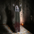 Hängende Gespensterdekoration aus Stoff | Halloween Ornament mit langen Haaren | Hängedekoration für Innen- & Außenbereiche | Schmid